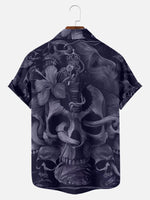 Cobra Skull Pattern Men's Short Sleeve TopsMens short sleeve shirts Big and tall Mens shirts Short sleeve shirts for men Mens 4xl shirts Casual short sleeve shirts