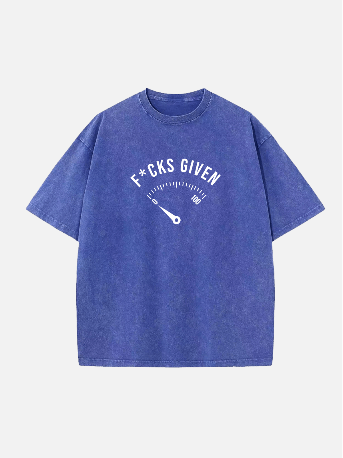 Men's Slogan Design Cotton Round Neck Short Sleeve T-Shirt Zero F*cks Given Eleven Oasis