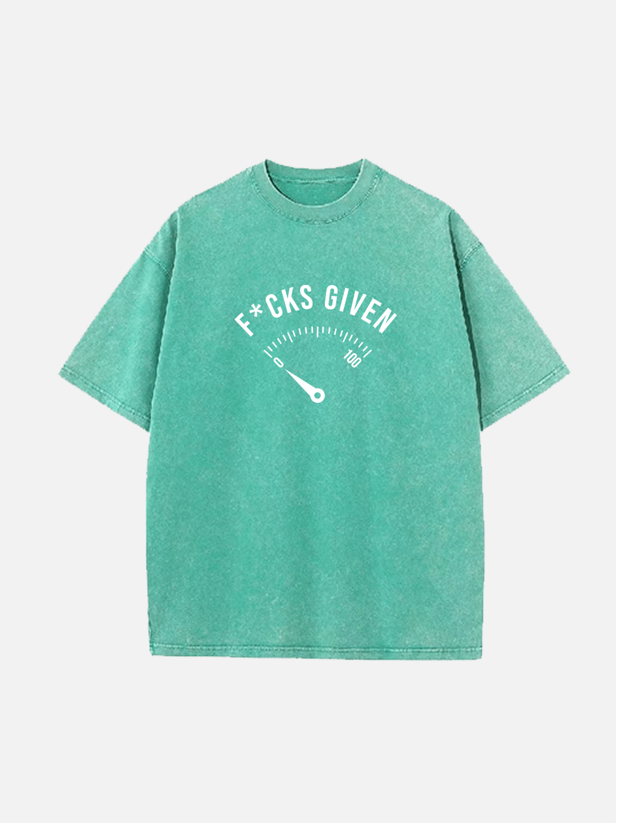 Men's Slogan Design Cotton Round Neck Short Sleeve T-Shirt Zero F*cks Given Eleven Oasis
