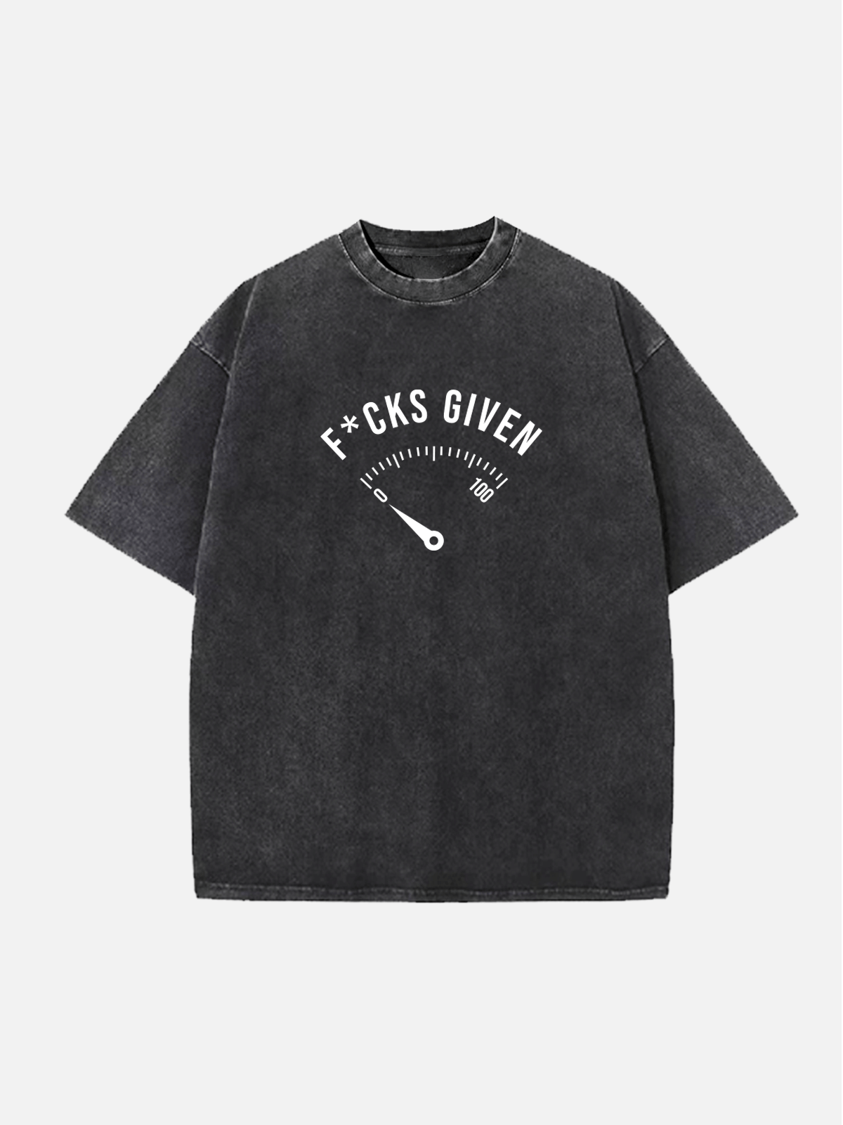 Men's Slogan Design Cotton Round Neck Short Sleeve T-Shirt Zero F*cks Given Eleven Oasis