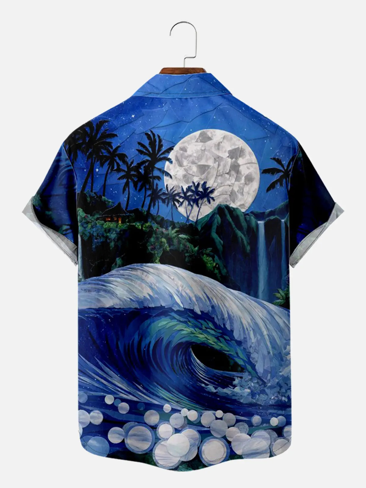 Men's Retro Parrot Vacation Palm Trees Drink Short Sleeve Shirt ElevenOasis