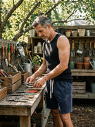 Men's Waffle Knit Crew Neck Tank Top Eleven Oasis