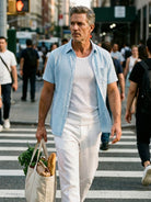 Men's Textured Short Sleeve Button-Up Shirt Eleven Oasis