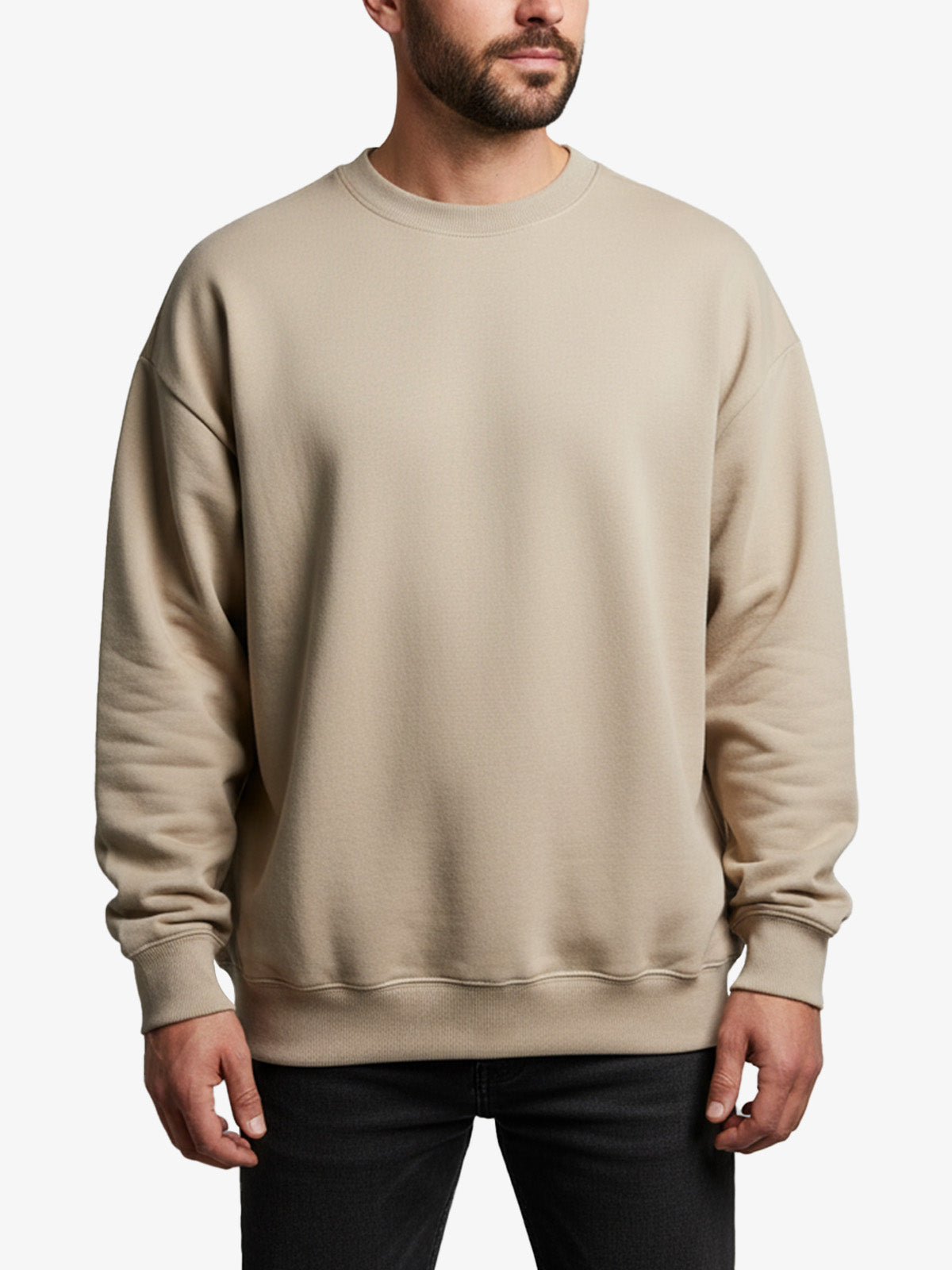 Men's Oversized Cotton Crew Neck Sweatshirt ElevenOasis