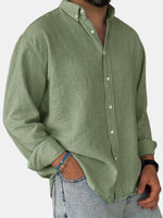 Men's 100% Cotton Button Down Long Sleeve Shirt ElevenOasis
