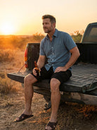 Men's Classic Solid Button Down Short Sleeve Shirt Eleven Oasis