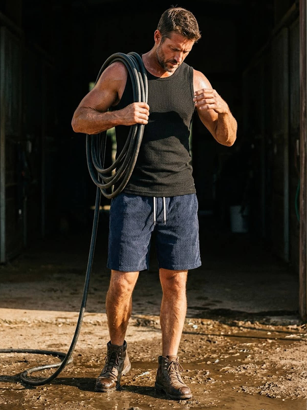 Men's Lightweight Corded Drawstring Shorts Eleven Oasis