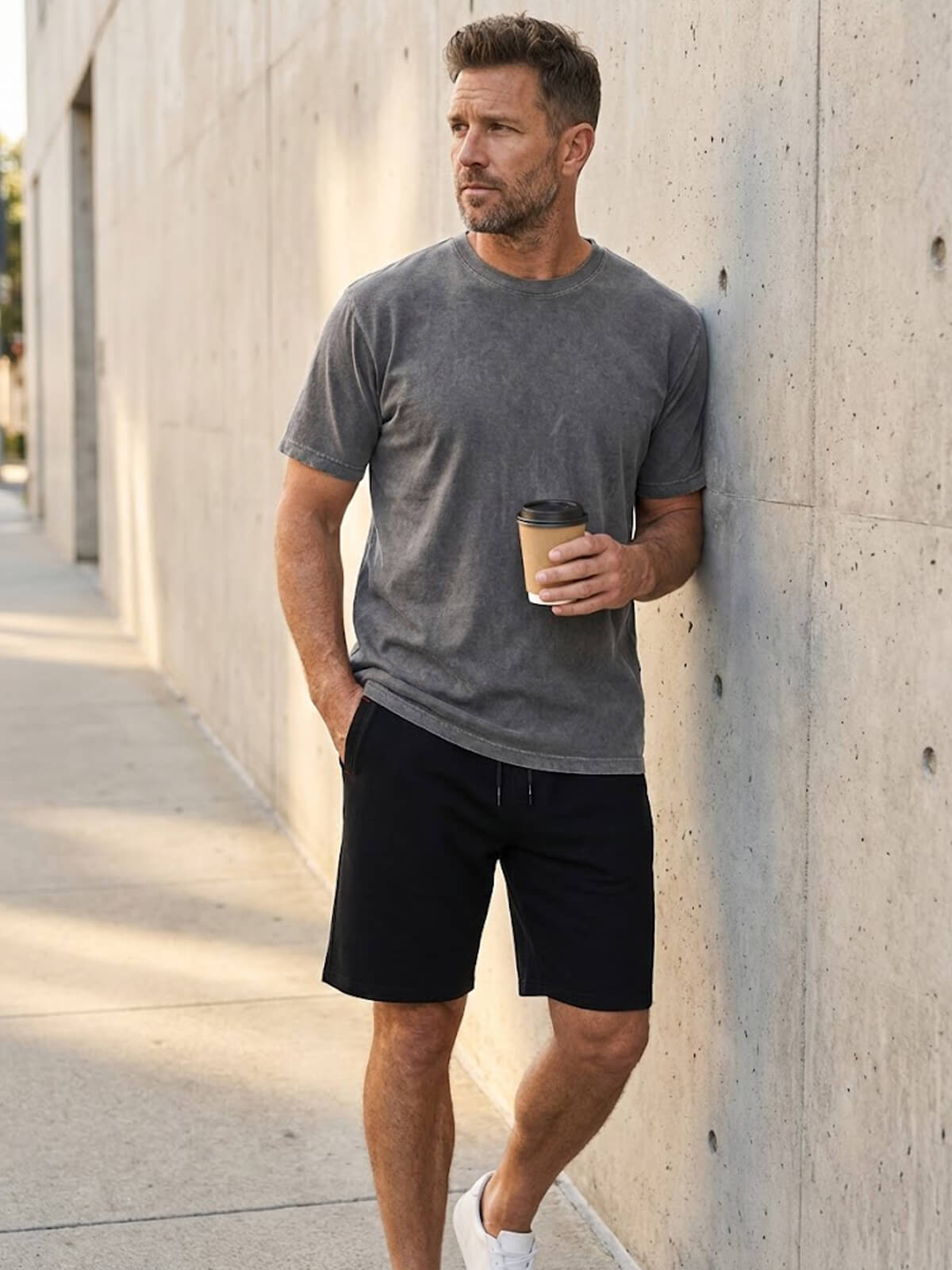 Men's Relaxed Fit Drawstring Athletic Shorts Eleven Oasis