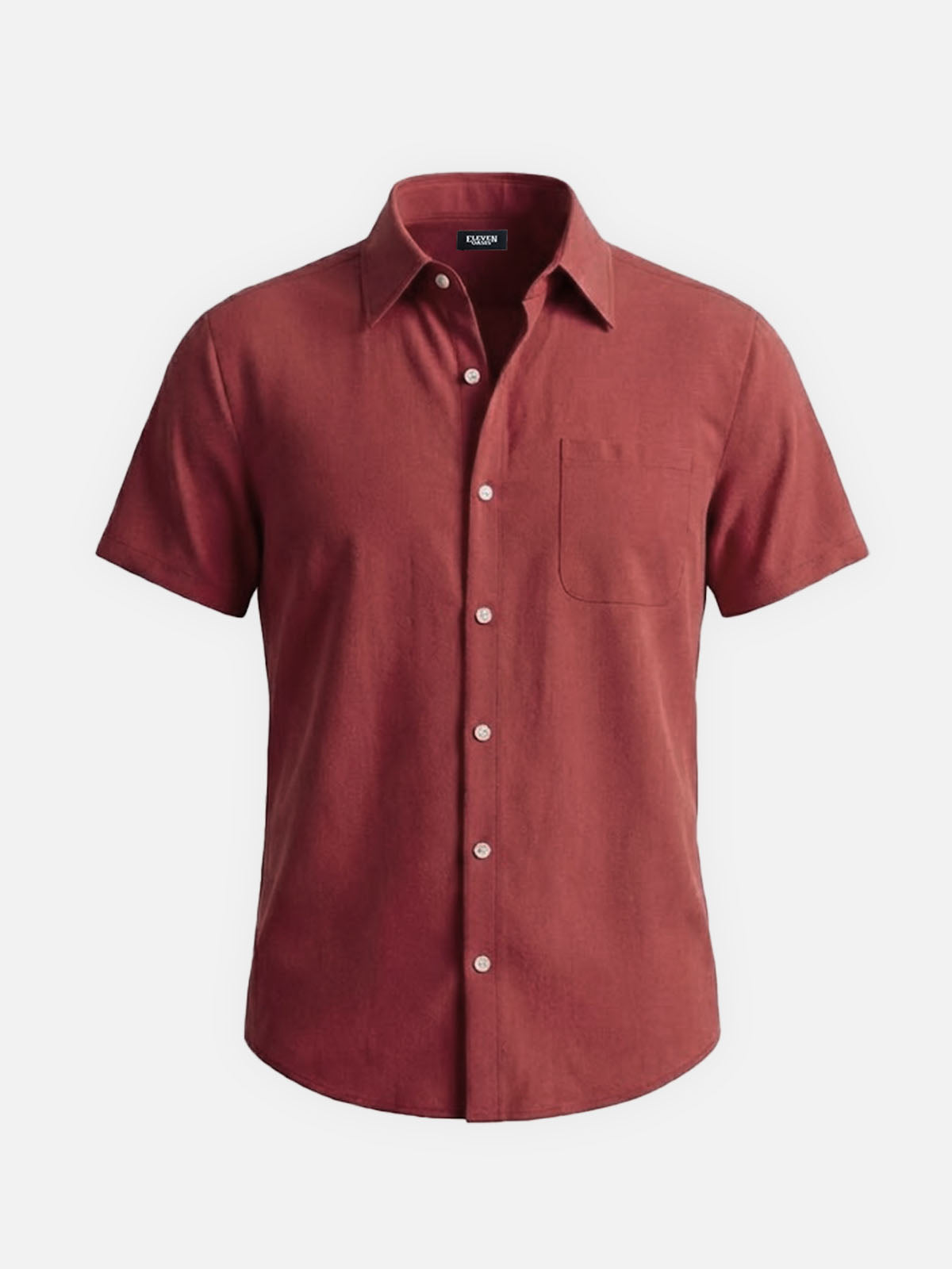Men's Classic Solid Button Down Short Sleeve Shirt Eleven Oasis