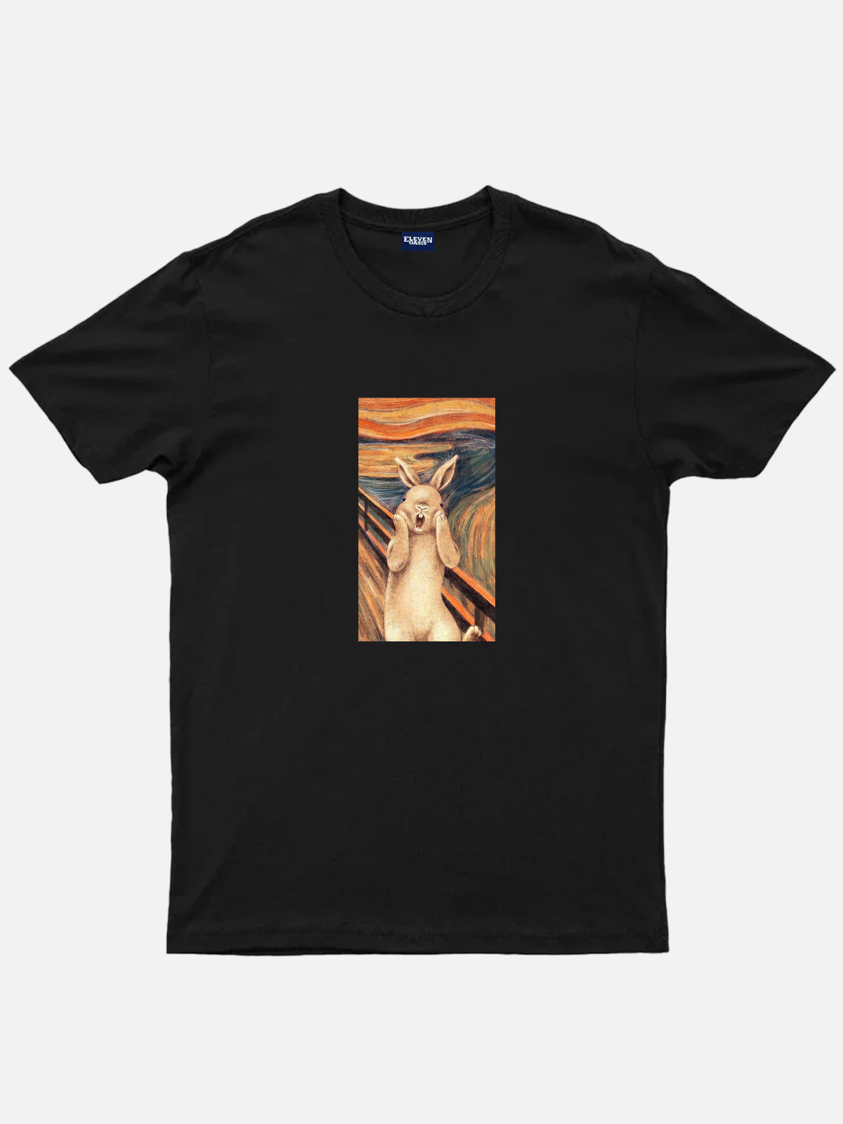 Easter Bunny Scream Art Parody Cotton T-Shirt Eleven Oasis