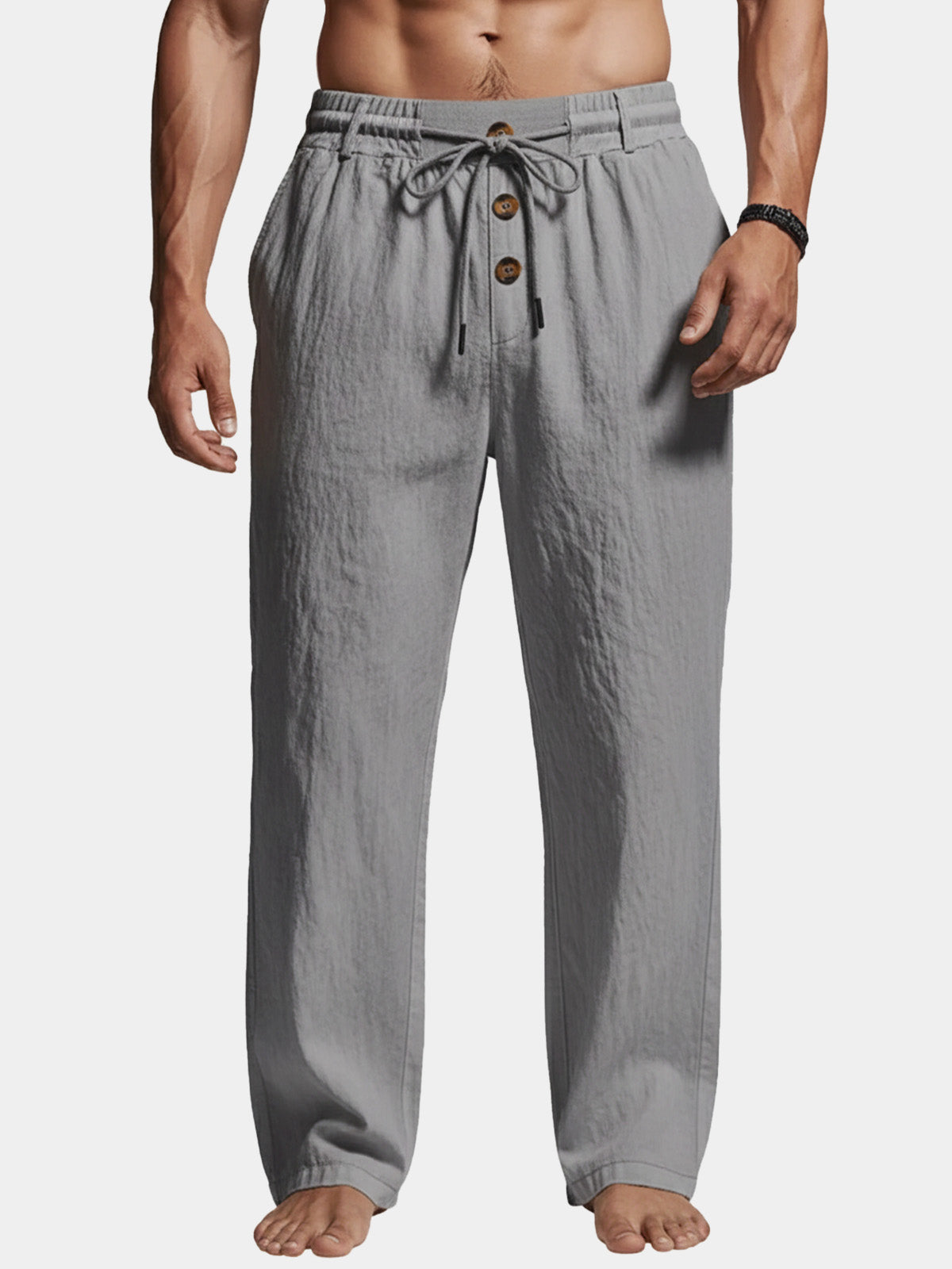 Men's Linen Blend Wide Leg Lounge Pants ElevenOasis