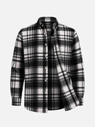 Men's Brushed Cotton Plaid Pocket Long Sleeve Shirt Eleven Oasis
