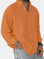 Men's 100% Cotton Button Down Long Sleeve Shirt Eleven Oasis