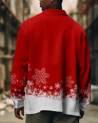 Men's Christmas Snowflakes Long Sleeve Shirt Eleven Oasis