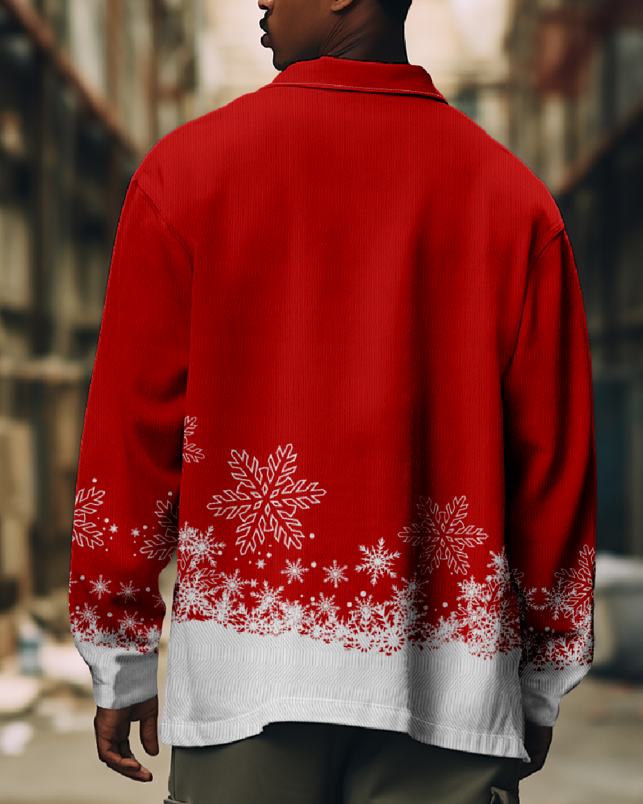 Men's Christmas Snowflakes Long Sleeve Shirt Eleven Oasis