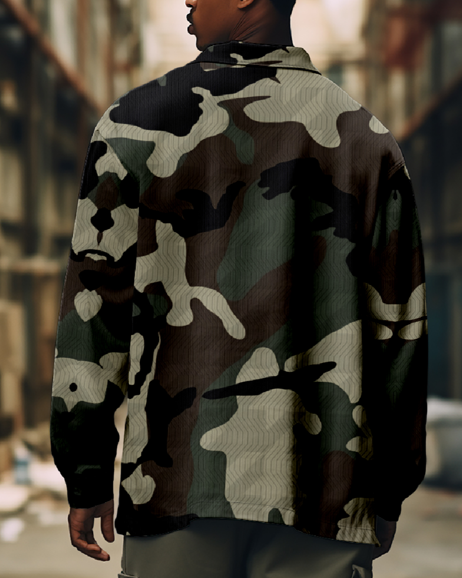 Men's Classic Camouflage Print Long Sleeve Shirt Eleven Oasis