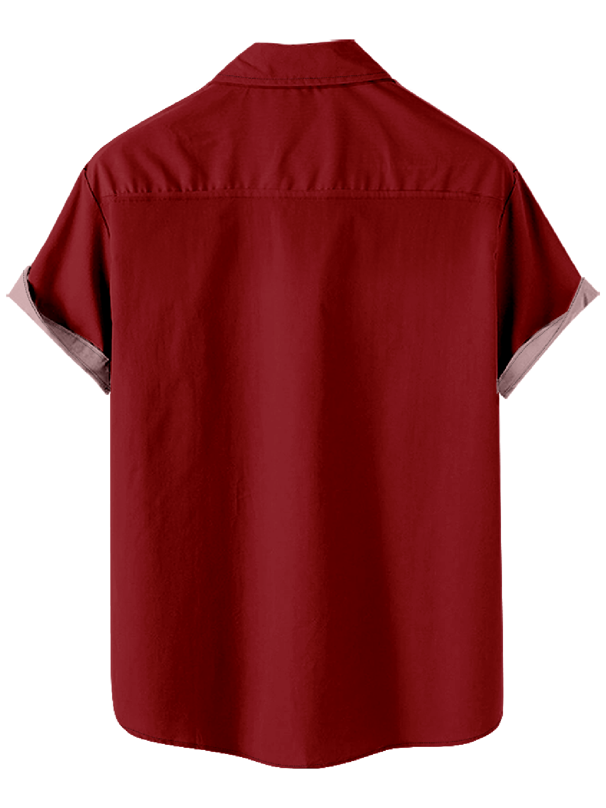 Men's Christmas Striped Santa Cut-Out Short Sleeve Shirt Eleven Oasis