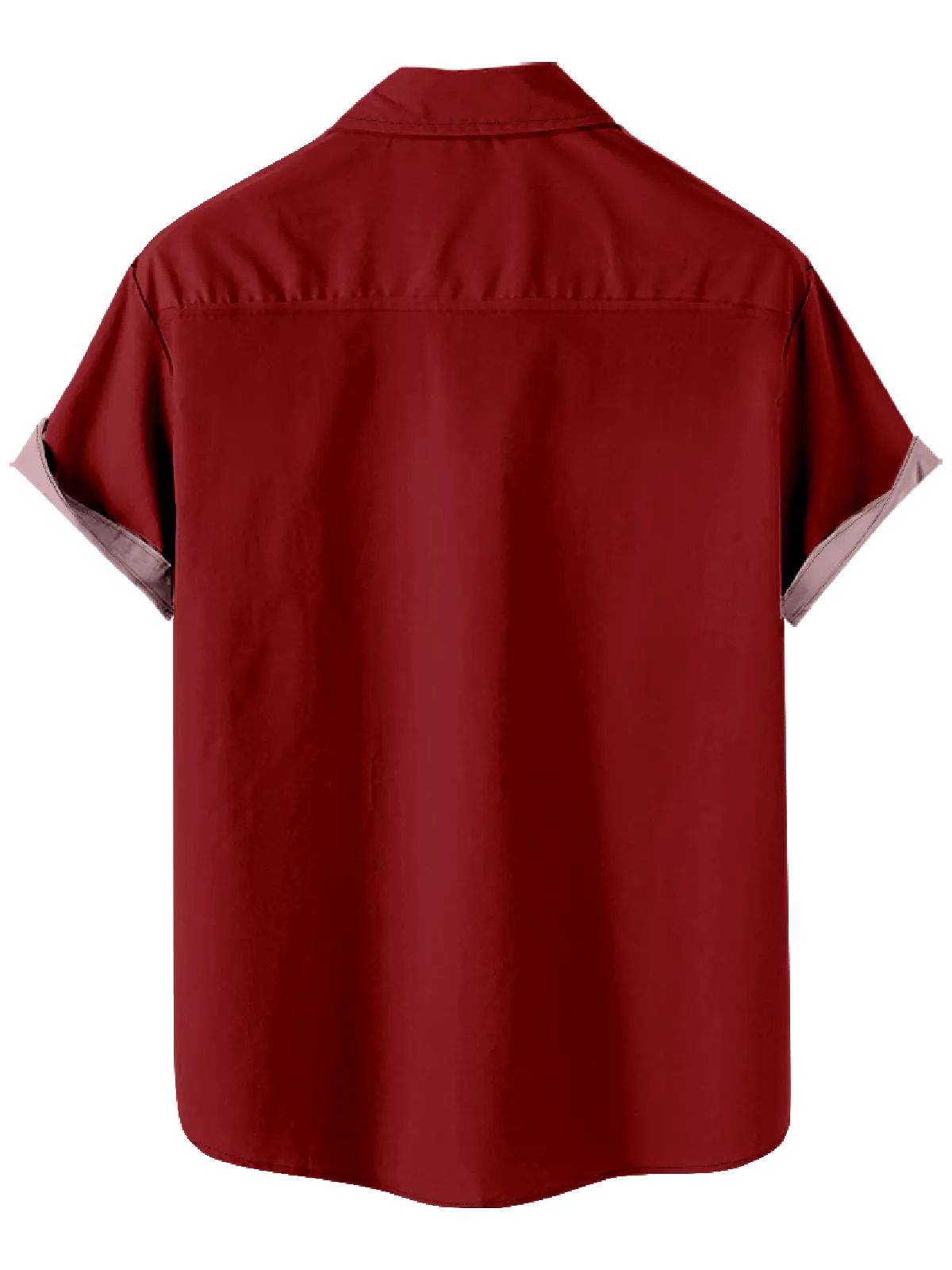 Men's Christmas Striped Santa Cut-Out Short Sleeve Shirt Eleven Oasis