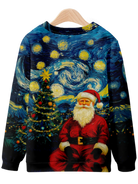 Van Gogh-Inspired Portrait of Santa Sweatshirt Eleven Oasis