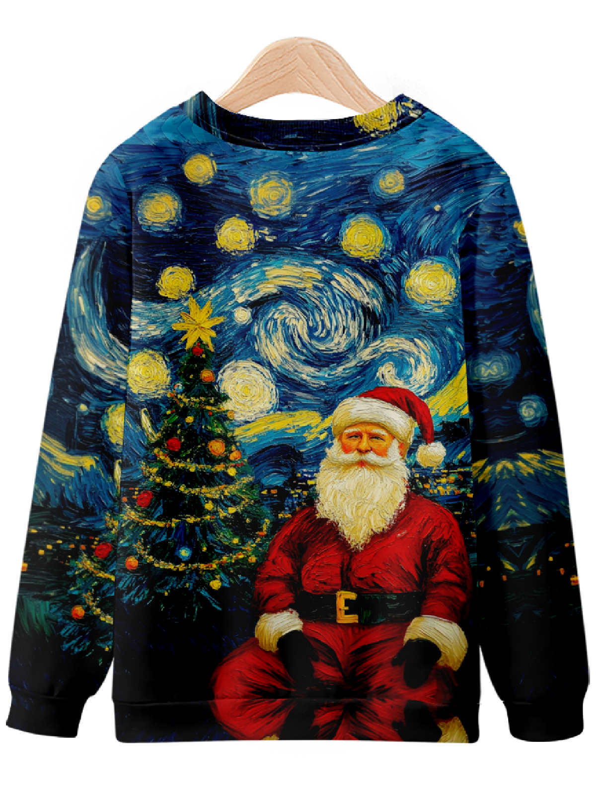 Van Gogh-Inspired Portrait of Santa Sweatshirt Eleven Oasis