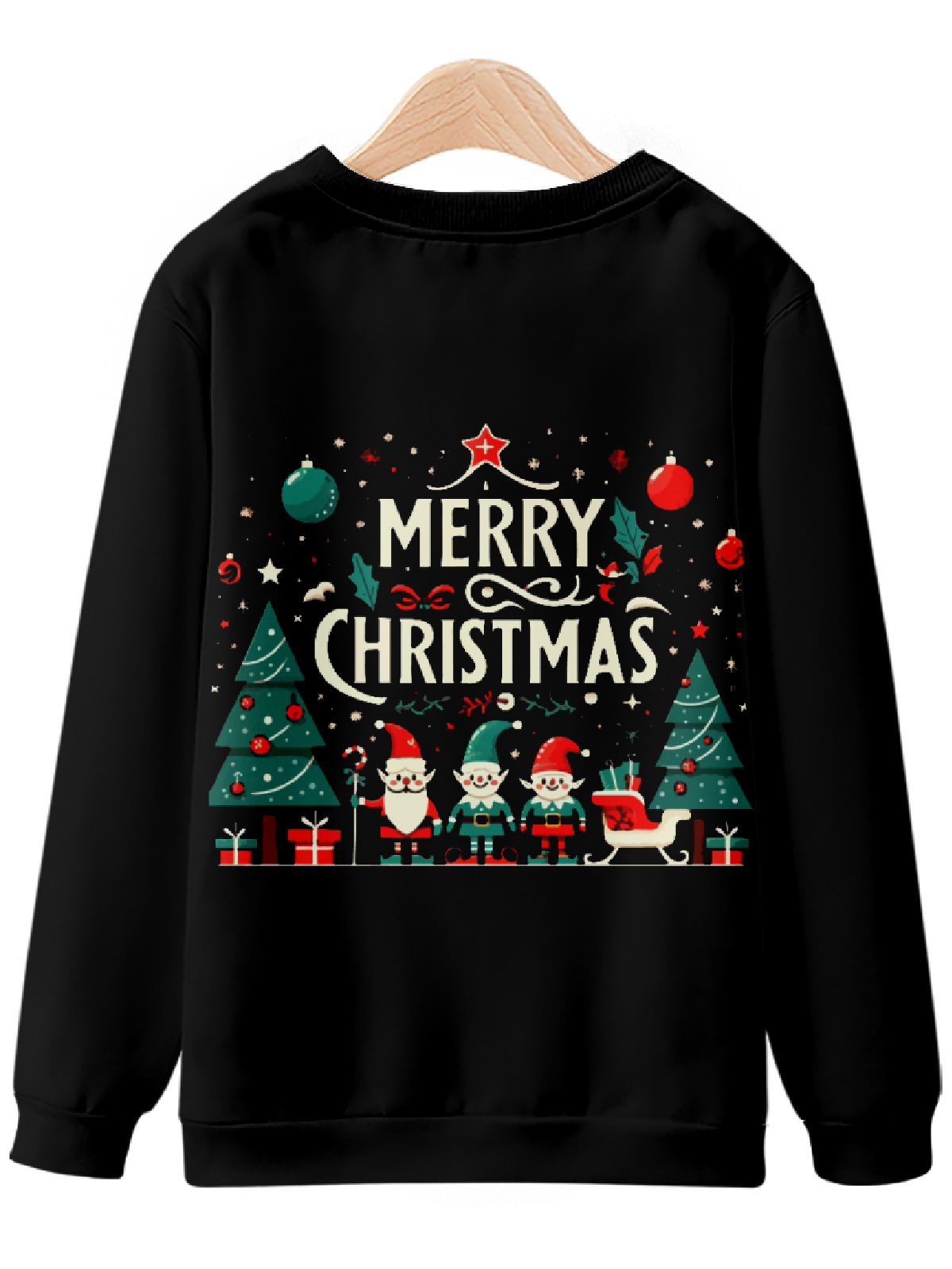 Festive Pixel Art Merry Christmas Sweatshirt Eleven Oasis