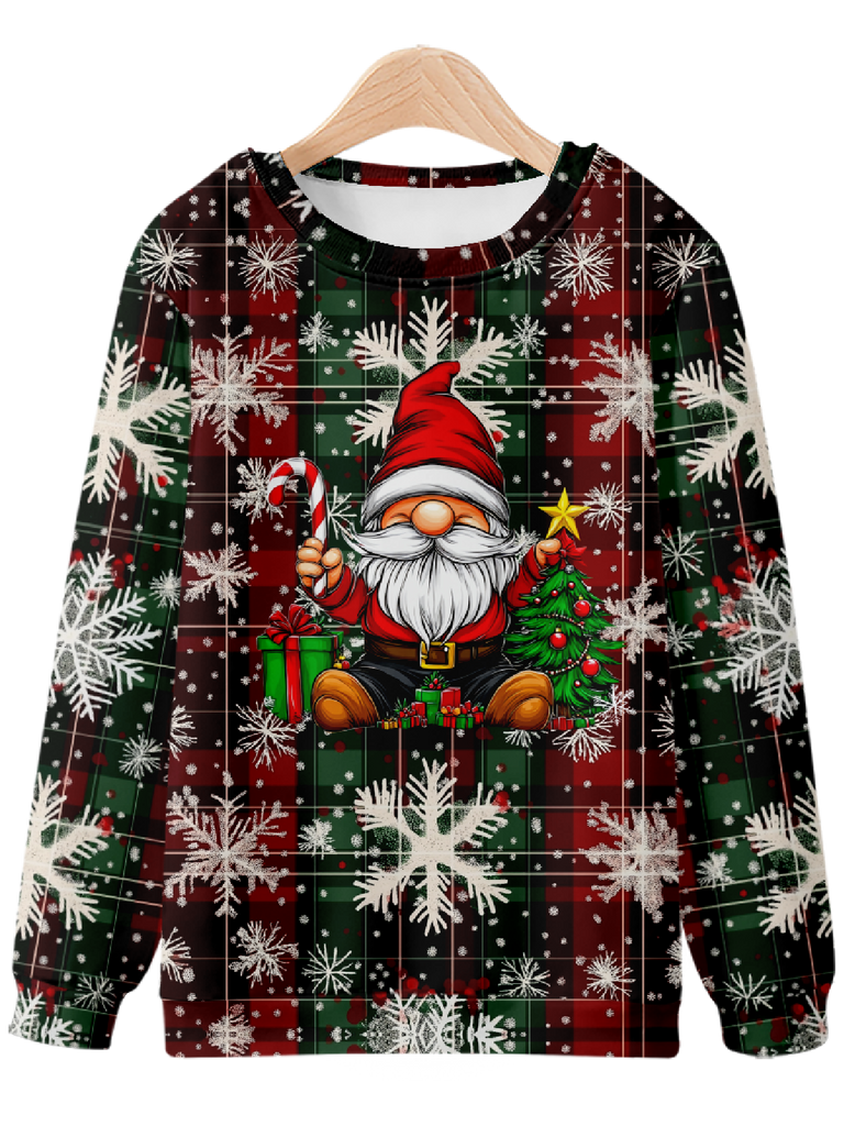 Festive Santa with Christmas Tree and Presents Sweatshirt Eleven Oasis