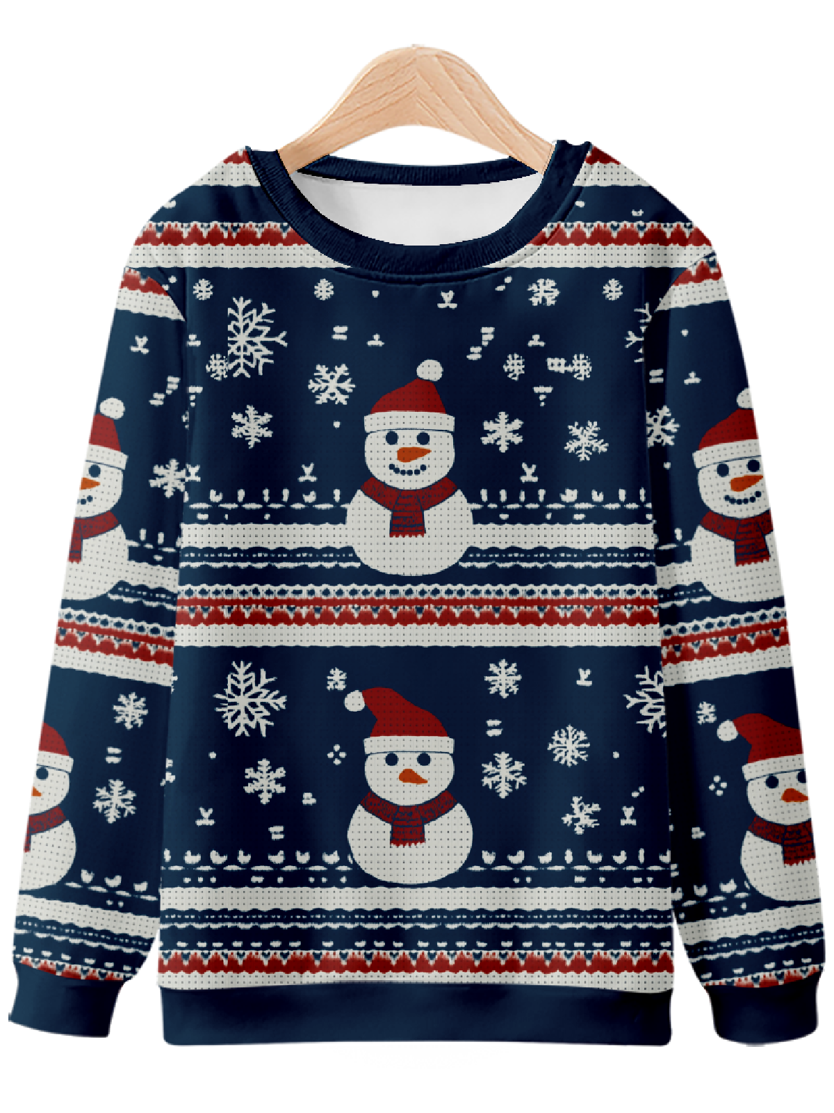 Happy Snowman Festive Christmas Pattern Sweatshirt Eleven Oasis