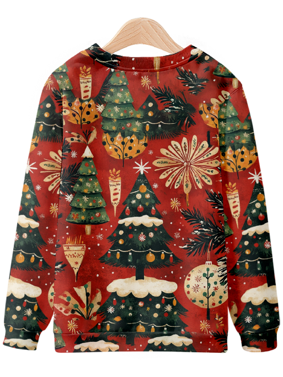 Christmas Card-Inspired Festive Christmas Trees Sweatshirt Eleven Oasis