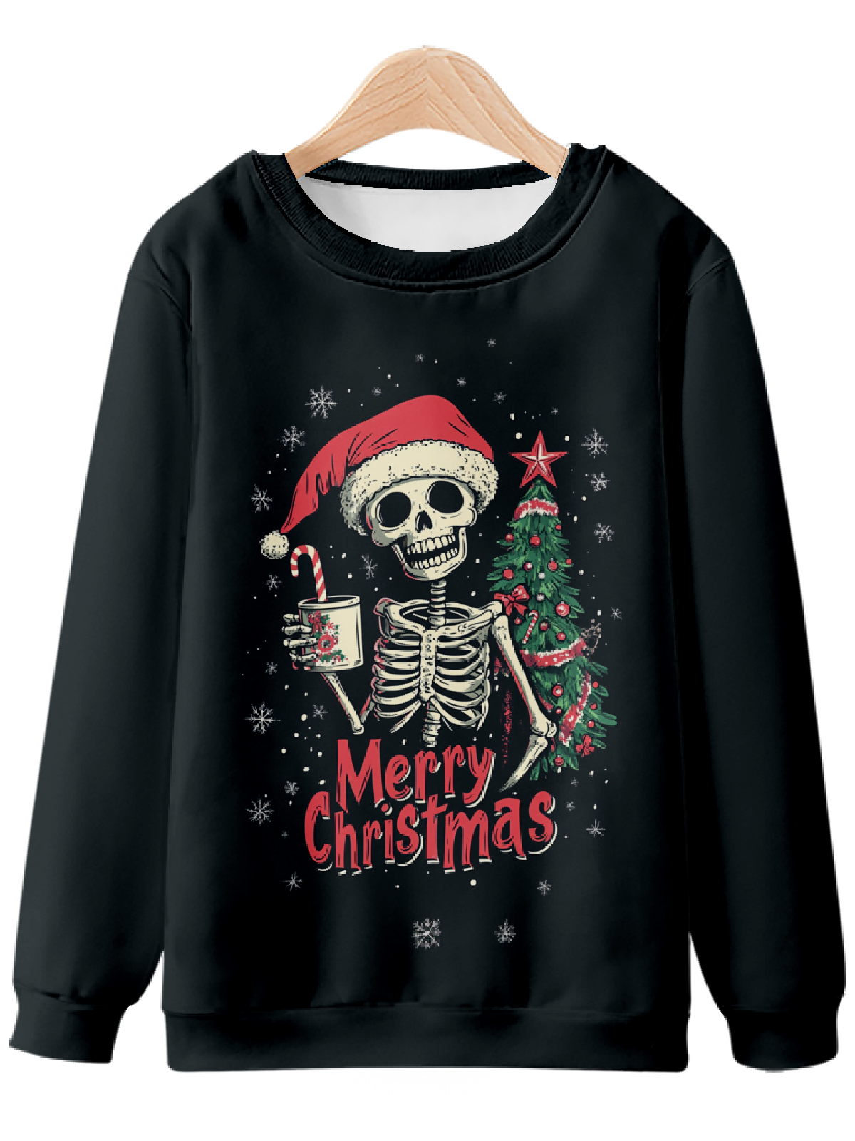 Skeleton Wishes You a Merry Christmas Sweatshirt Eleven Oasis