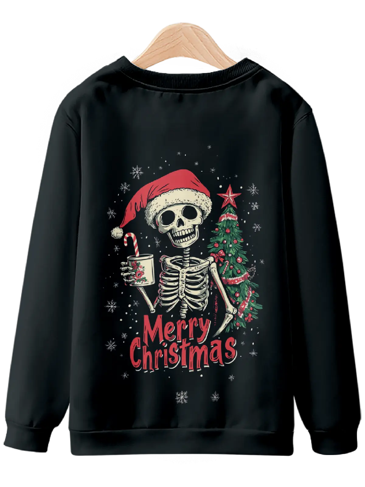 Skeleton Wishes You a Merry Christmas Sweatshirt Eleven Oasis