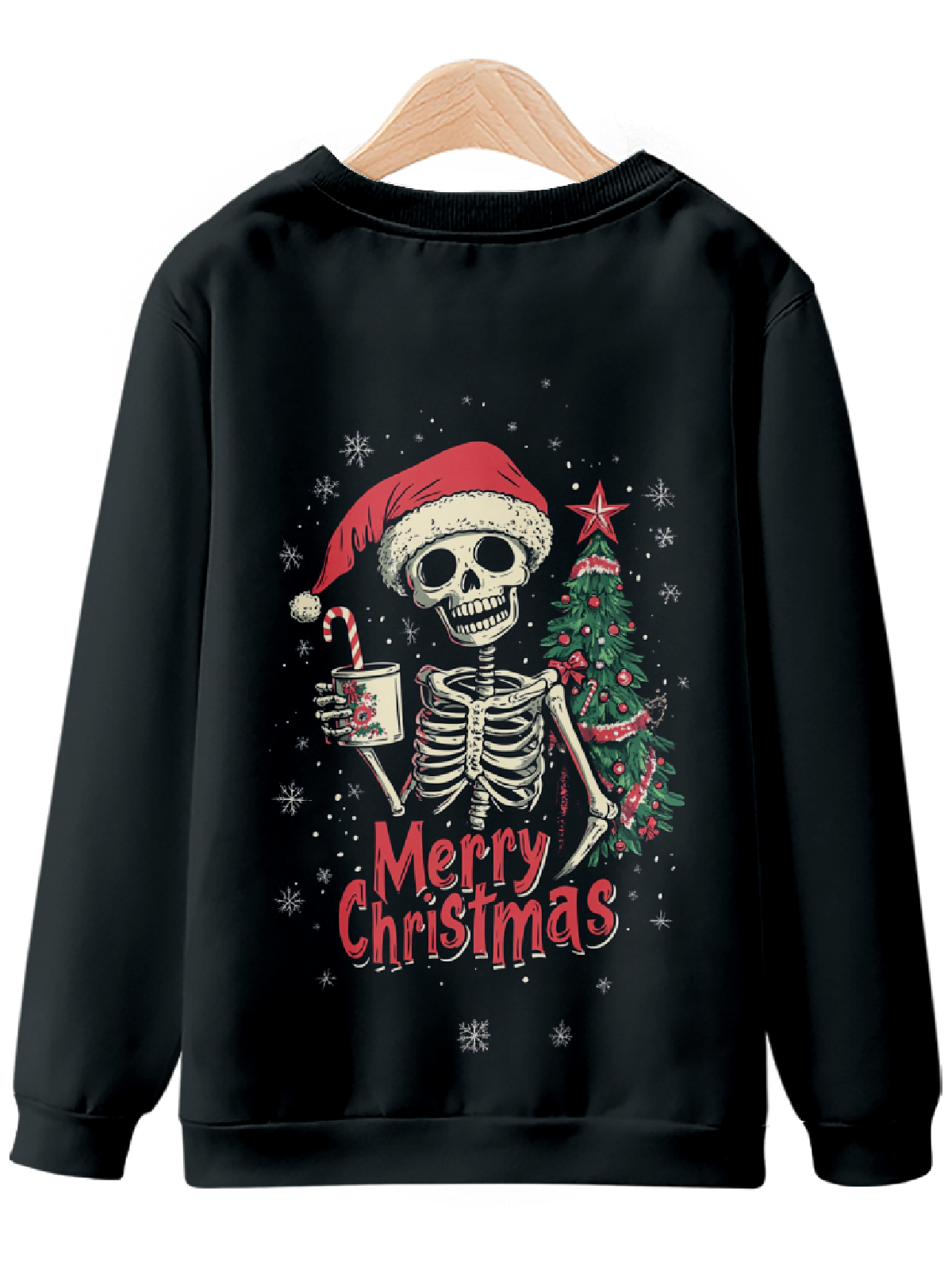 Skeleton Wishes You a Merry Christmas Sweatshirt Eleven Oasis