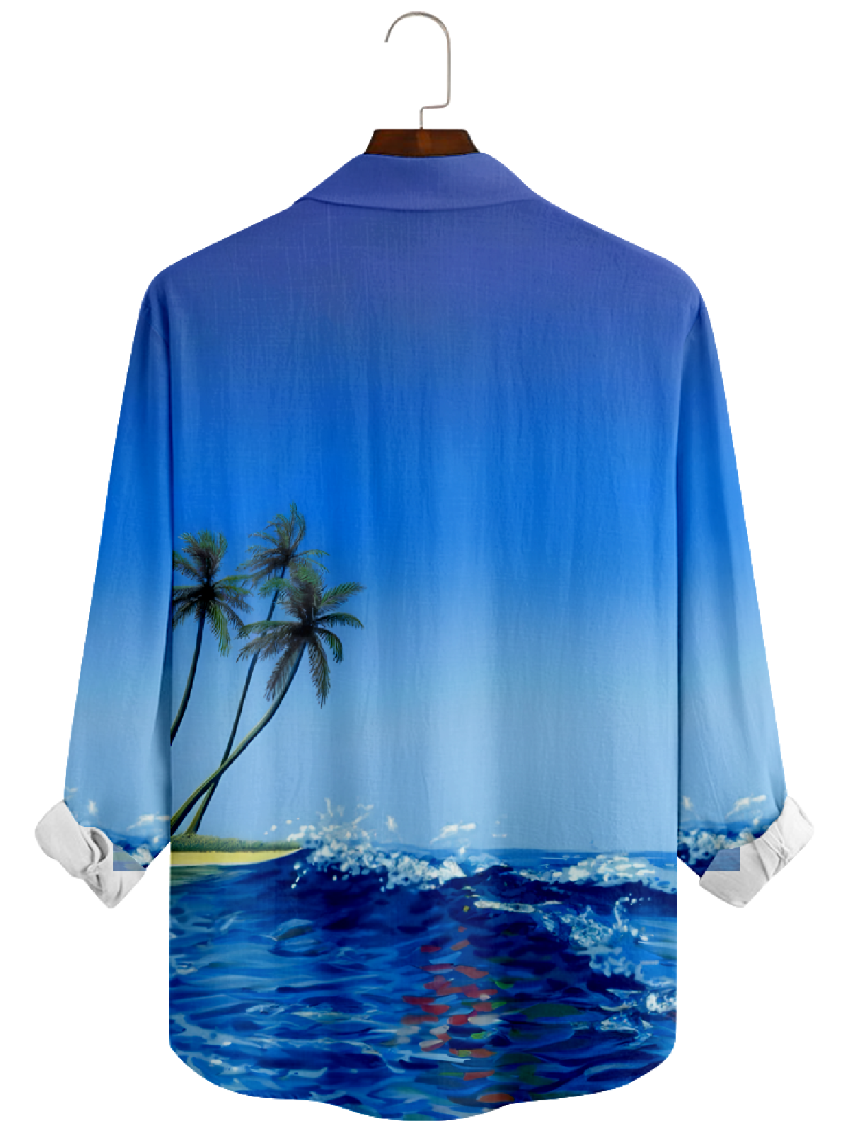 Men's Christmas Santa Surfing Long Sleeve Shirt Eleven Oasis