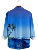 Men's Christmas Santa Surfing Long Sleeve Shirt Eleven Oasis