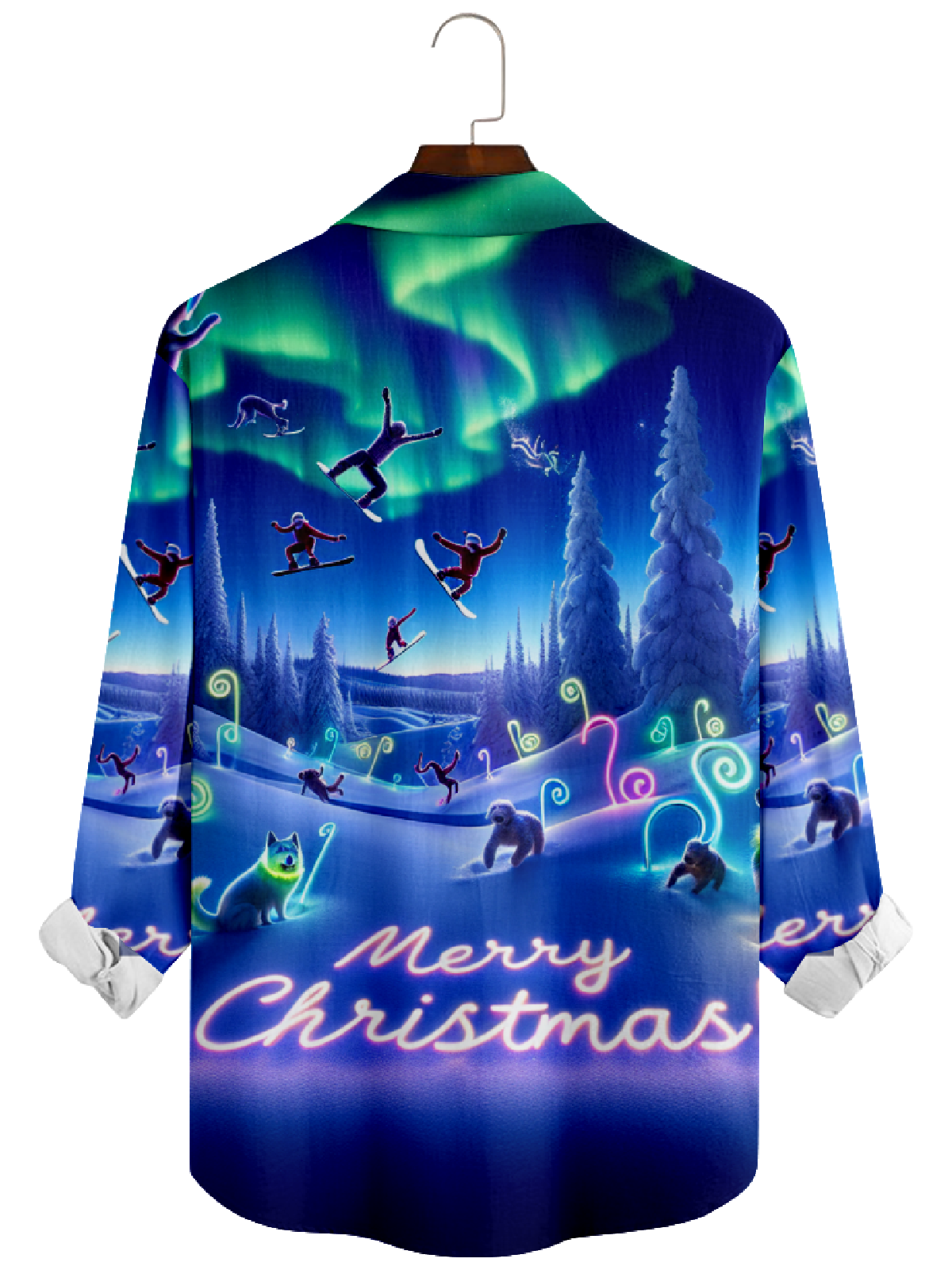 Men's Christmas Aurora Long Sleeve Shirt Eleven Oasis