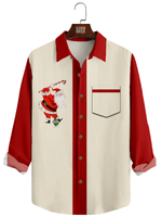 Men's Christmas Santa Candy Cane Long Sleeve Shirt Eleven Oasis