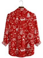 Men's Christmas Celebration Red Long Sleeve Shirt Eleven Oasis