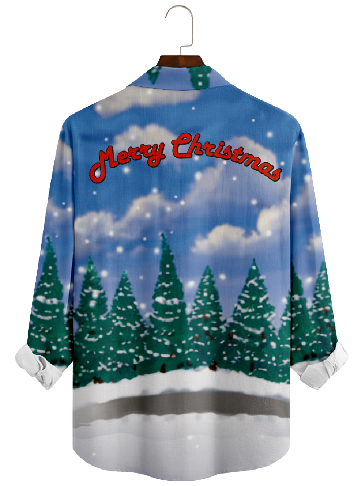 Men's Christmas Santa Riding Motorcycle Long Sleeve Shirt Eleven Oasis