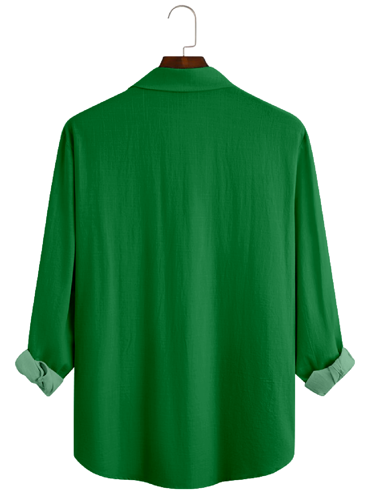 Men's Christmas Santa Carrying Green Long Sleeve Shirt Eleven Oasis