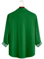 Men's Christmas Santa Carrying Green Long Sleeve Shirt Eleven Oasis