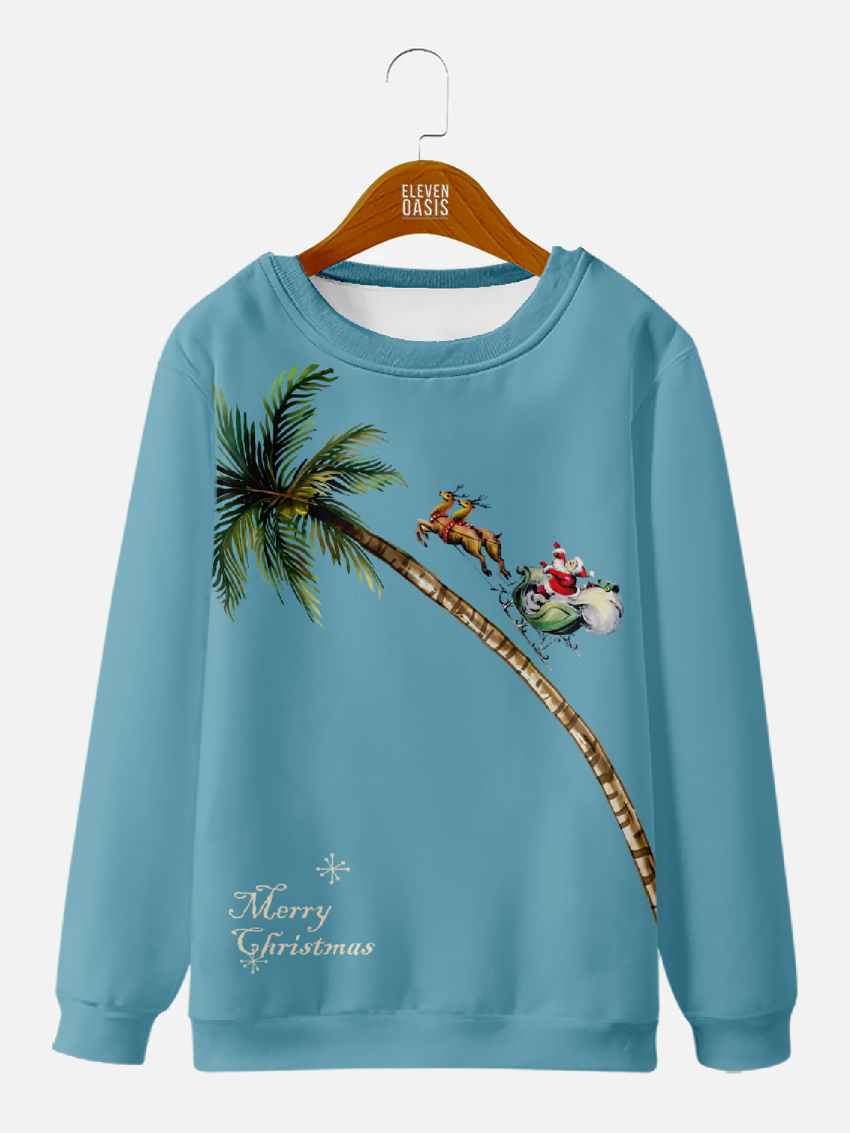 Men's Palm Santa Crew Sweatshirt Eleven Oasis