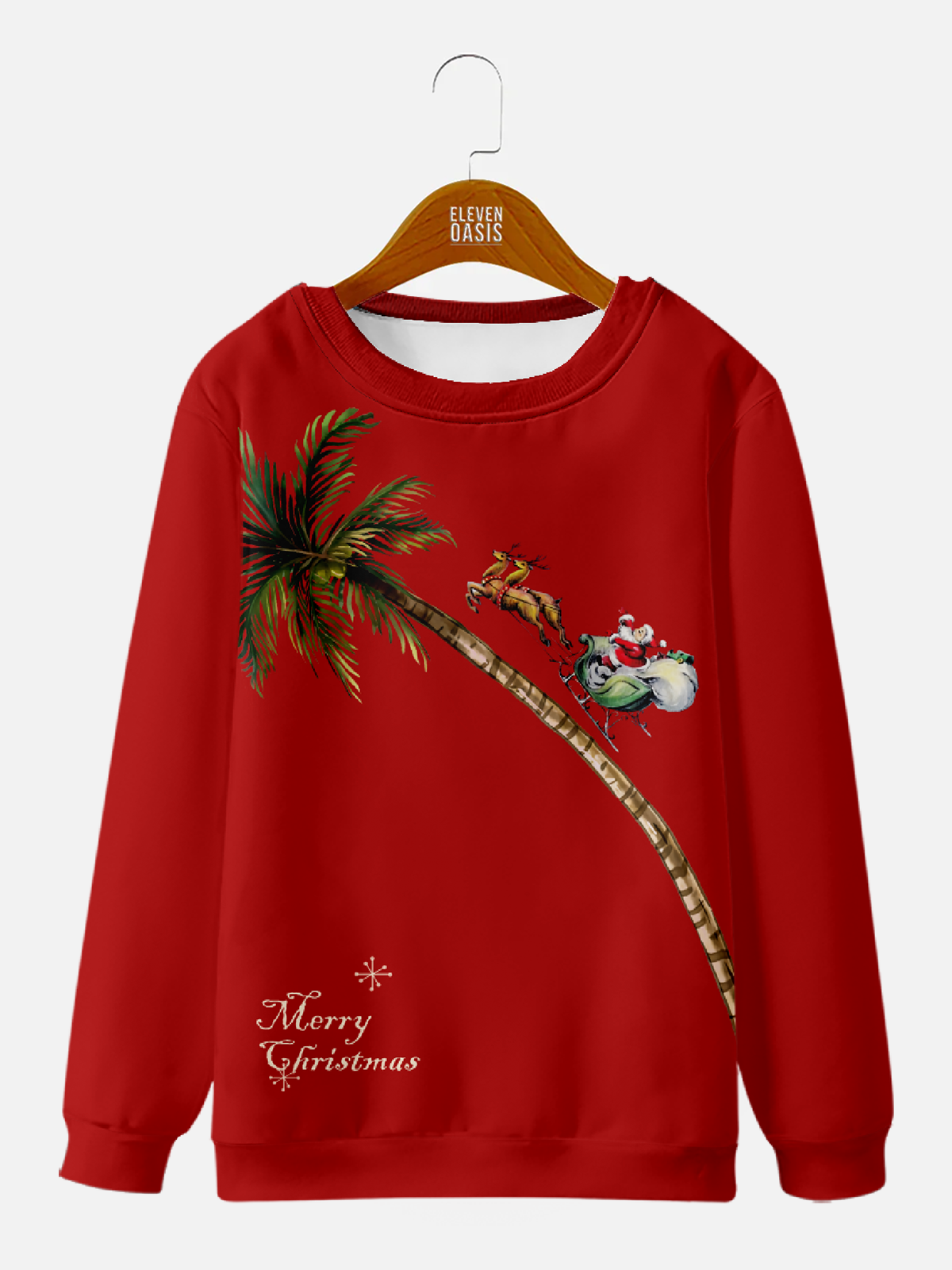 Men's Palm Santa Crew Sweatshirt Eleven Oasis