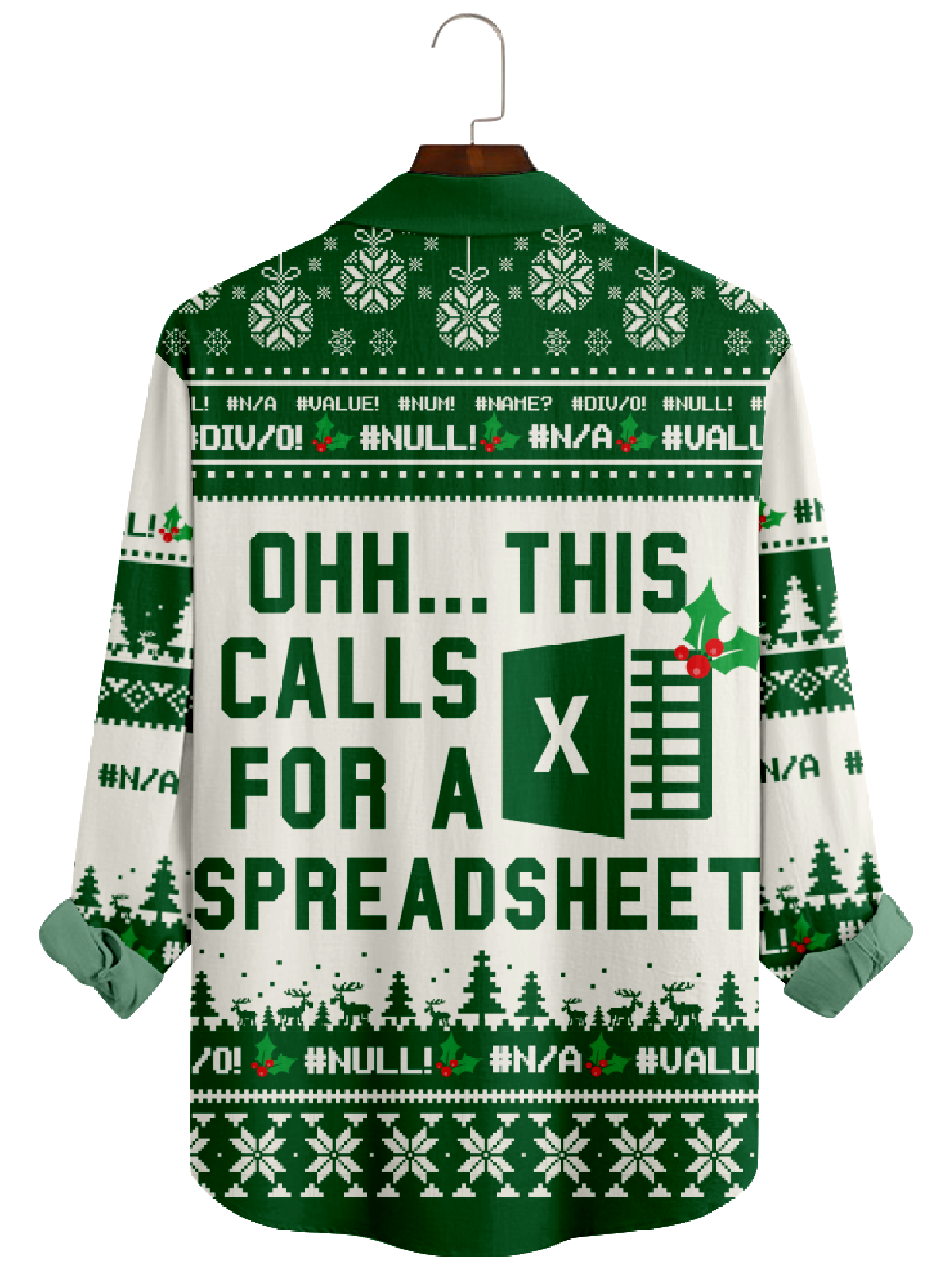 Men's Excel Calls for Spreadsheet Long Sleeve Shirt Eleven Oasis