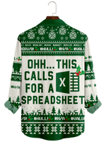 Men's Office Software Ugly Pattern Long Sleeve Shirt Eleven Oasis