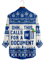 Men's Office Software Ugly Pattern Long Sleeve Shirt Eleven Oasis