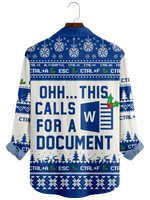 Men's Office Software Ugly Pattern Long Sleeve Shirt Eleven Oasis