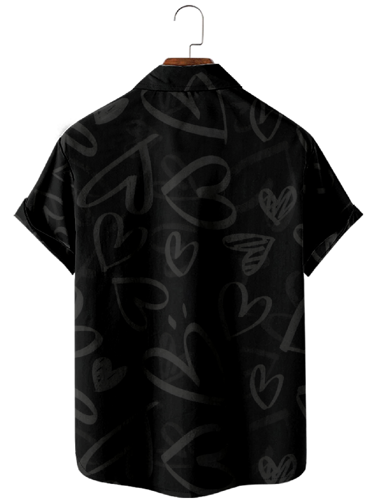 Men's Heart Script Small Red Heart Short Sleeve Shirt Eleven Oasis