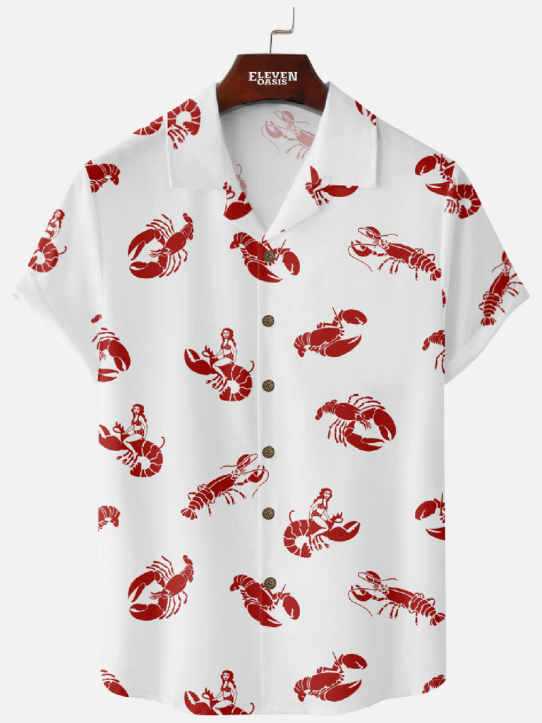 Men's Lobster Pin-Up Short Sleeve Shirt Eleven Oasis