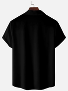 Men's Morandi Color block Panel Stripe Camp Collar Short Sleeve Shirt ElevenOasis