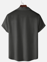 Men's Flame Design Pinstripe Short Sleeve Shirt Eleven Oasis