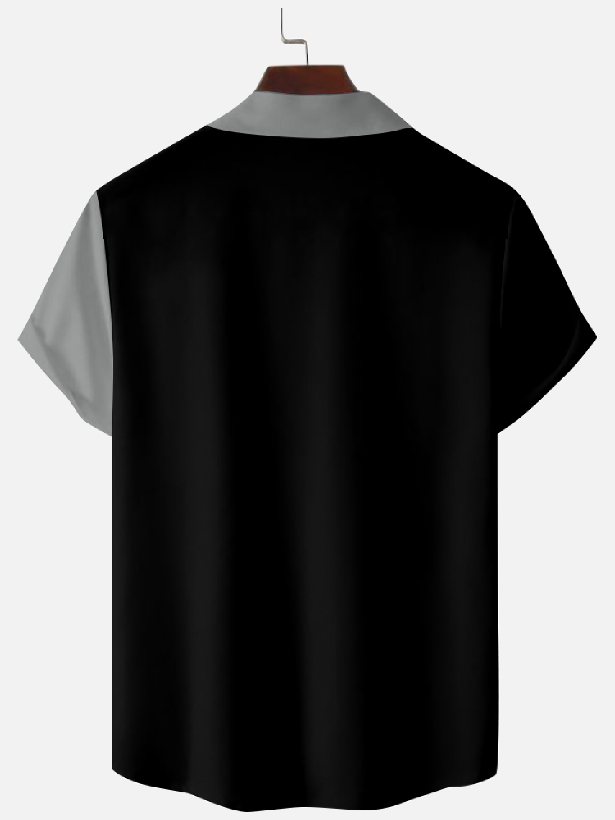Men's Black Peacock Gradient Palm Tree Camp Collar Short Sleeve Shirt Eleven Oasis